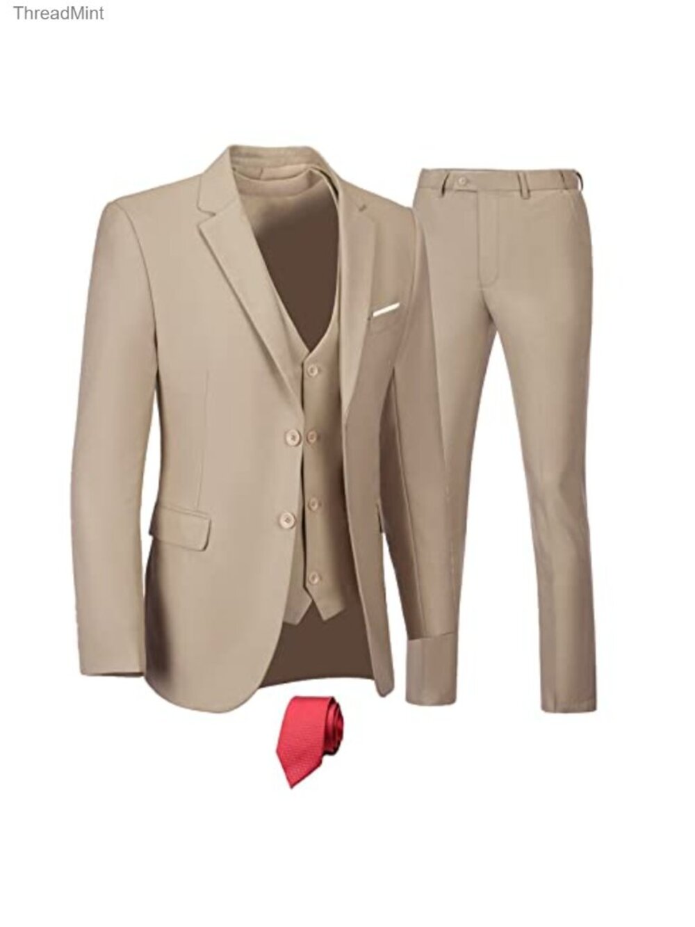 Men's 3 Piece Slim Fit Suit Set Polyester Viscose Formal Wedding Tuxedo